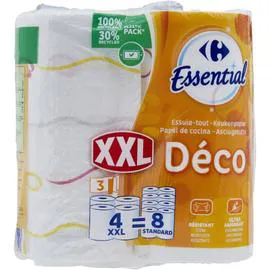 CARREFOUR ESSENTIAL Essuie-tout Ultra Absorbant déco x4