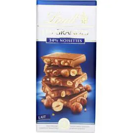 LINDT, LES GRANDES Chocolat lait noisettes 150g