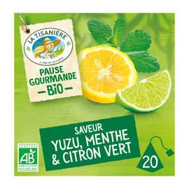 LA TISANIÈRE Infusion yuzu menthe citron vert Bio x20