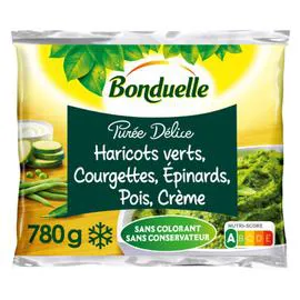 BONDUELLE Purée délice aux haricots, courgettes, épinards, pois et crème 780g