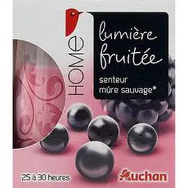 AUCHAN Bougie lumière fruitée senteur mûre sauvage 135g