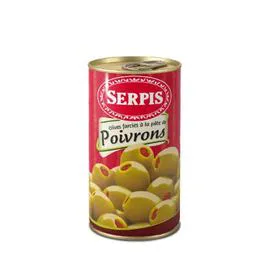 SERPIS Olives vertes aux poivrons 350g