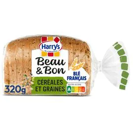 HARRYS Pain de mie farine de ble céréales et graines beau & bon 320g