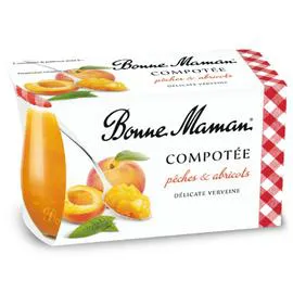 BONNE MAMAN Compotée pêches abricots verveine 2x130g