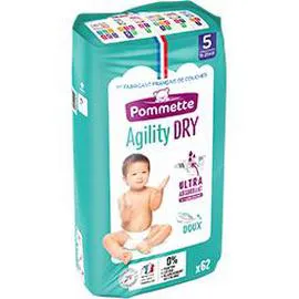 POMMETTE Couches Agility Dry, taille 5 : 11-25 kg x62