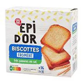 MARQUE REPÈRE, ÉPI D'OR Biscottes froment x36 300g
