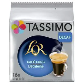 TASSIMO, L'OR Capsules de café compatibles long décaféiné 106g