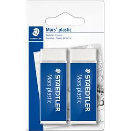 STAEDTLER Lot de 2 gommes blanches sans latex MARS PLASTIC l'unité