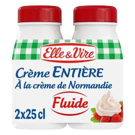 ELLE & VIRE Crème UHT fluide entière 2x25cl