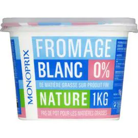 MONOPRIX Fromage blanc 0% MG nature 1kg
