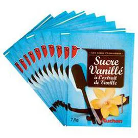 AUCHAN Sucre vanillé à l'extrait de vanille 10x7,5g