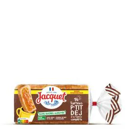 JACQUET Tartine p'tit déj Pain de mie complet 410g
