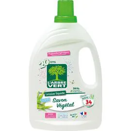 L'ARBRE VERT Lessive Liquide Hypoallergénique Au Savon Végétal 1,53l