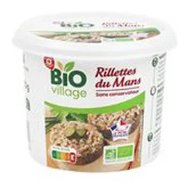 MARQUE REPÈRE, BIO VILLAGE Rillettes du Mans Bio 220g