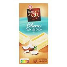 MARQUE REPÈRE, TABLETTE D'OR Chocolat blanc Noix de coco 200g