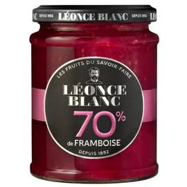 LÉONCE BLANC Confiture framboise 70% 320g