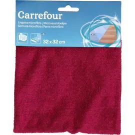 CARREFOUR Lavette microfibre 32x32 cm l'unité