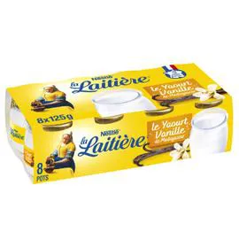 NESTLÉ, LA LAITIÈRE Yaourt au lait entier vanille arôme naturel 8x125g