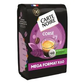 CARTE NOIRE Café dosettes compatibles Senseo Corsé n°6 x60 420g