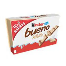 KINDER, BUENO WHITE Barres chocolatées chocolat blanc x12 468g