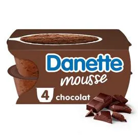 DANONE, DANETTE Mousse chocolat 4x60g