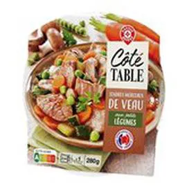 MARQUE REPÈRE, CÔTÉ TABLE Veau aux légumes Barquette 280g