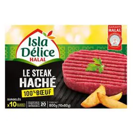 ISLA DÉLICE Steak haché halal 100% boeuf 800g