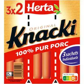 HERTA, KNACKI Saucisses 100% Pur Porc 210g