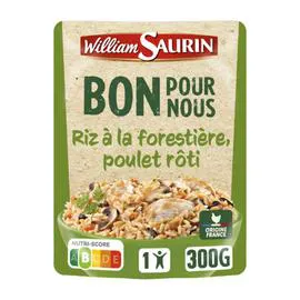 WILLIAM SAURIN Plat cuisiné riz forestière poulet rôti 300g