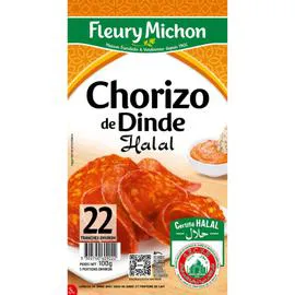 FLEURY MICHON Chorizo de dinde halal 100g