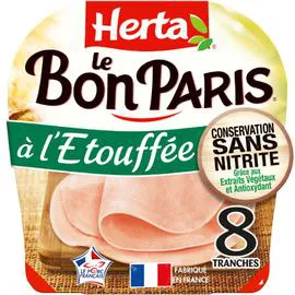 HERTA Jambon à l'étouffé conservation sans nitrite Le Bon Paris 280g