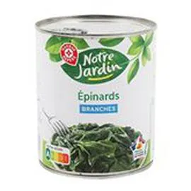 MARQUE REPÈRE, NOTRE JARDIN Epinards branches 530g