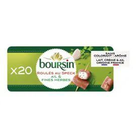 BOURSIN Fromage apéritif Roulés Ail et fines herbes 20x5g