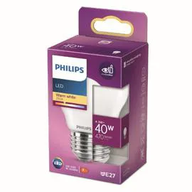 PHILIPS Ampoule LED E27 Sphérique Blanc-chaud 40W x1 l'unité