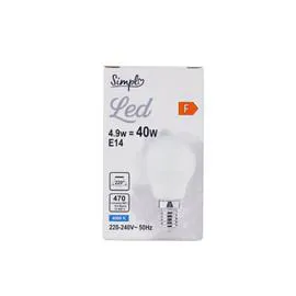 CARREFOUR SIMPL Ampoule E14 forme Sphérique Blanc-froid Dépolie 40W l'unité