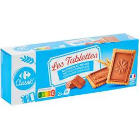 CARREFOUR CLASSIC' Biscuits tablette chocolat lait 150g