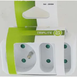 TRÉFILACTION Triplite 1x16A + 2x6A blanc l'unité