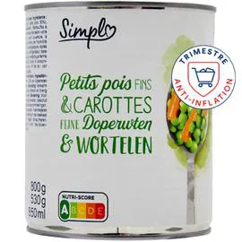 CARREFOUR SIMPL Petits pois carottes très fins 530g
