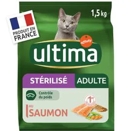 ULTIMA Croquettes pour chat stérilisés au saumon 1,5kg