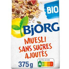 BJORG Céréales muesli bio sans sucres ajoutés 375g