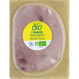 MONOPRIX BIO Jambon supérieur découenné dégraissé bio 80g