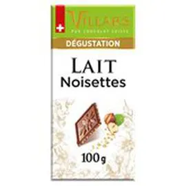 VILLARS Tablette chocolat Lait noisette 100g