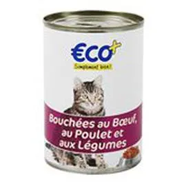ECO+ Bouchées pour chats Boeuf poulet légumes 410g