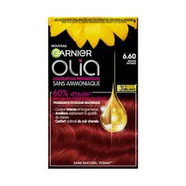 GARNIER, OLIA Coloration Cheveux Permanente Sans Amoniaque 6.60 Rouge Intense l'unité