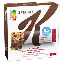 KELLOGG'S, SPECIAL K Barres céréales chocolat 6x21,5g
