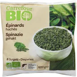 CARREFOUR BIO Epinards hachés 600g