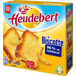 LU, HEUDEBERT Biscottes 96% de céréales La Biscotte 290g