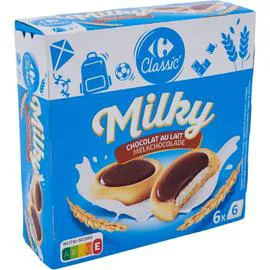 CARREFOUR CLASSIC' Biscuits Milky chocolat lait 225g