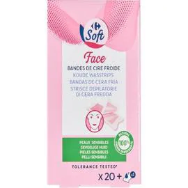 CARREFOUR SOFT Bande de cire froide visage x20
