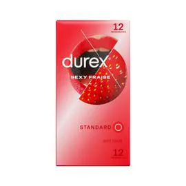 DUREX Préservatifs Standard Sexy Fraise Goût Fraise x12